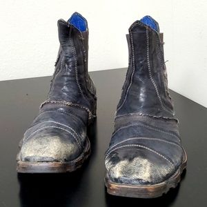 Mark Nason Rock Never Dies Dragon Distressed Leather Black Gray Men Size 9